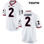 Youth Georgia Bulldogs NCAA #2 Richard LeCounte III Nike Stitched White Authentic College Football Jersey FCT8154FM